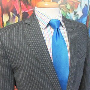 40 S- SLIM FIT 100% WOOL GRAY CHALKSTRIPE SPORT CO